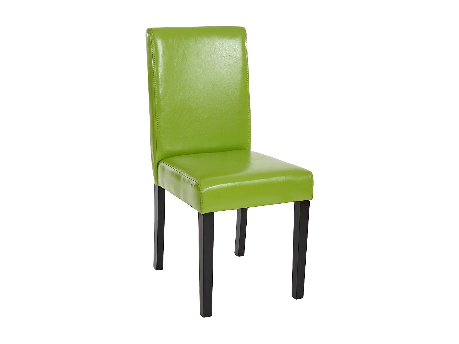 Chaise de salle à manger Littau similicuir (lot de 2),  simili-cuir, vert, pieds foncés