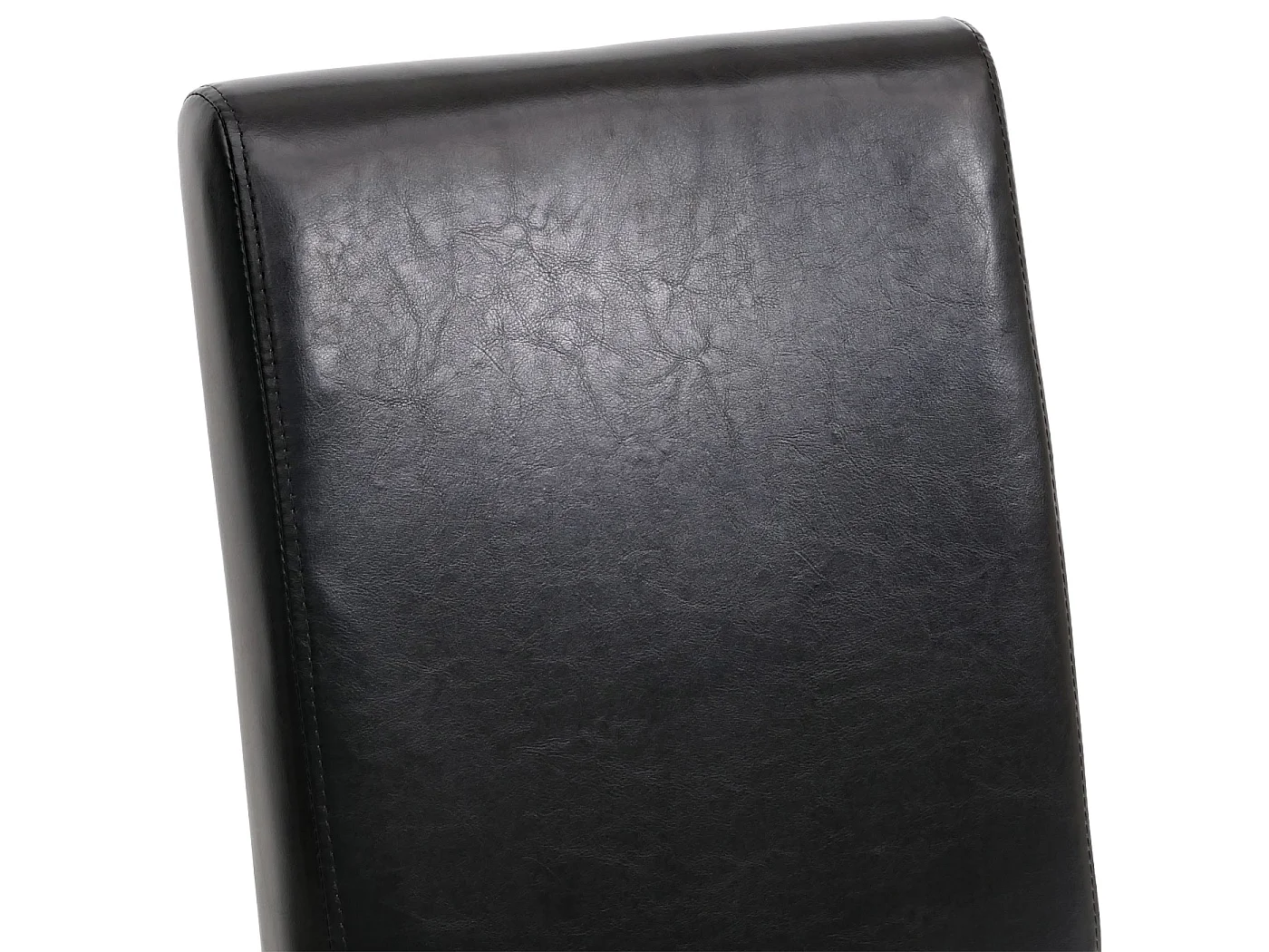 Chaise de salle à manger Littau similicuir (lot de 2),  simili-cuir, noir, pieds foncés