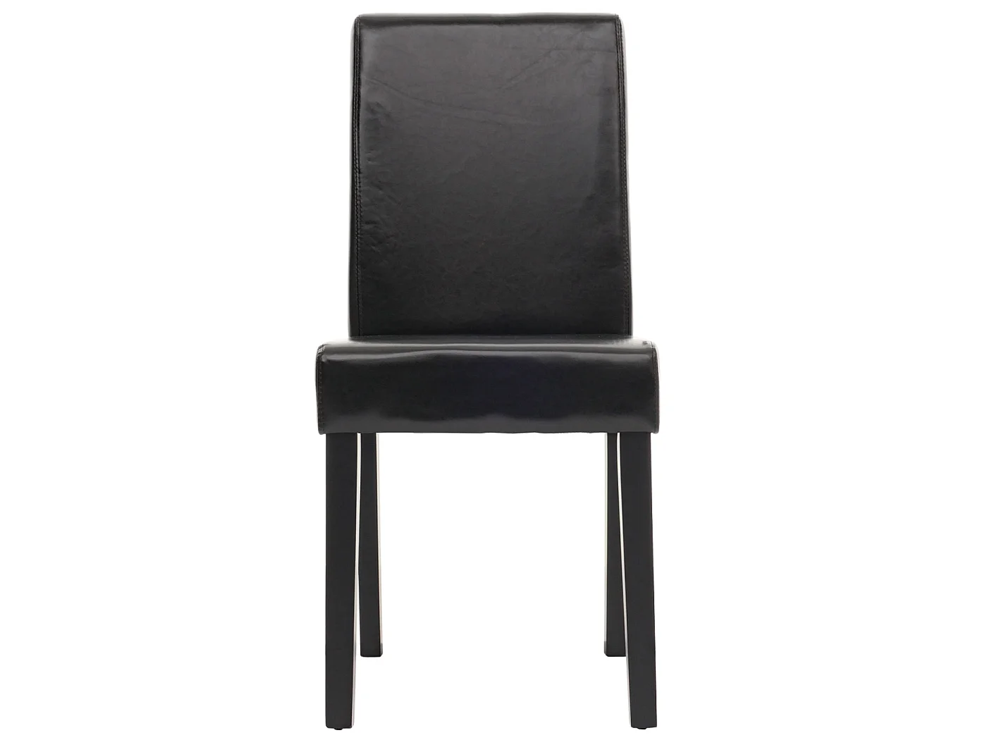 Chaise de salle à manger Littau similicuir (lot de 2),  simili-cuir, noir, pieds foncés