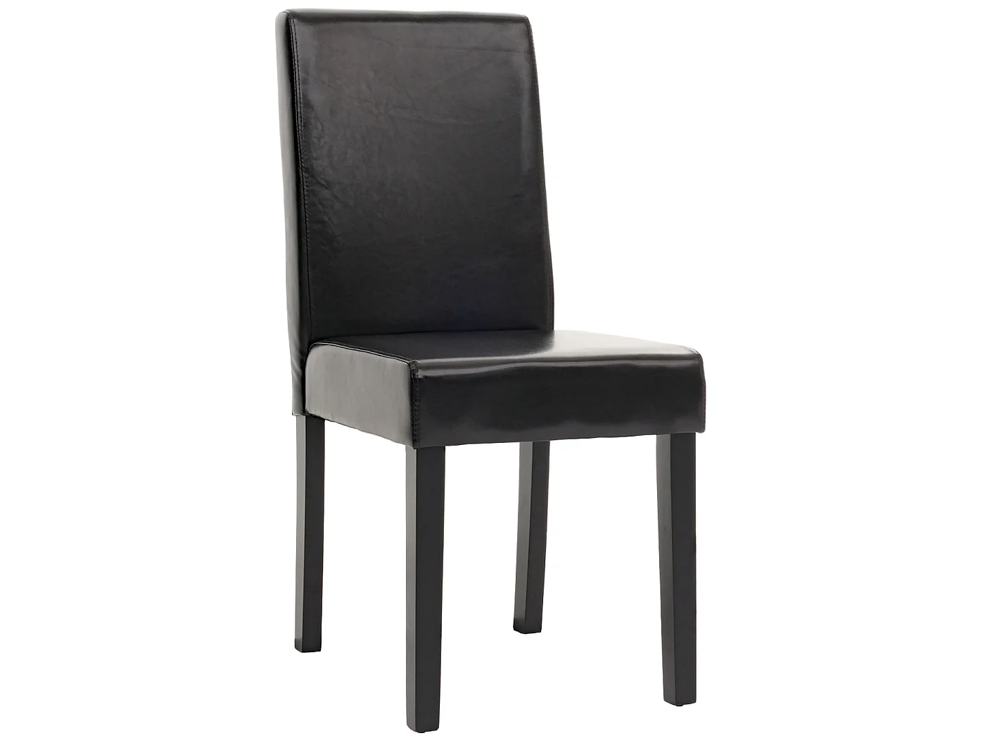 Chaise de salle à manger Littau similicuir (lot de 2),  simili-cuir, noir, pieds foncés