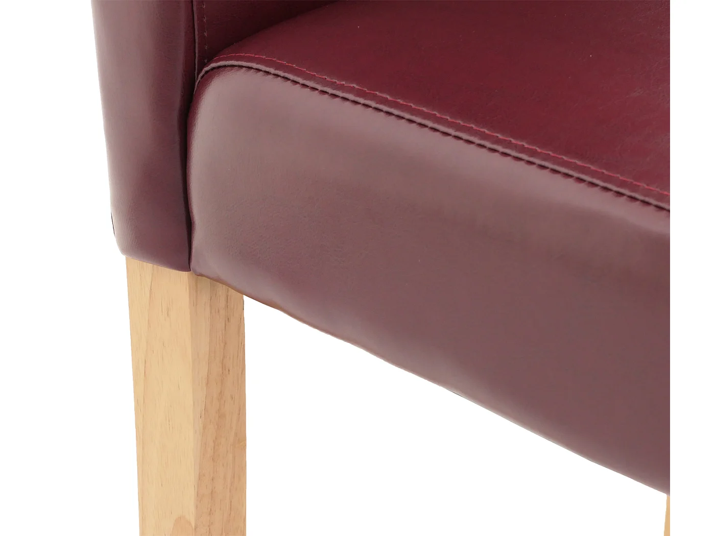 Esszimmerstuhl Littau Kunstleder 2er-Set, Kunstleder, rot, helle Beine