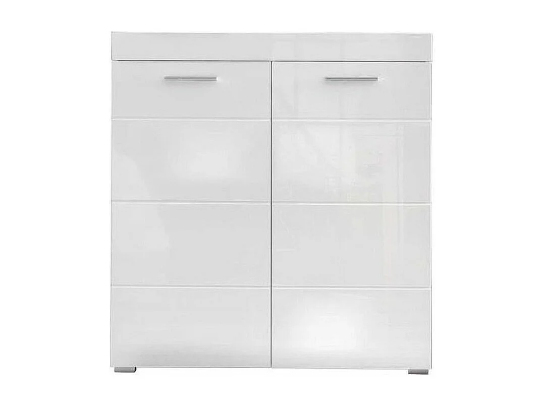 Schoenenkast 2 deuren 6 planken glanzend wit Kelia 91 cm