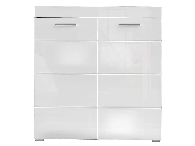 Meuble d'entrée - Meuble à chaussures.  mélaminé blanc ; L - H - P : 91 - 97 - 38 cm