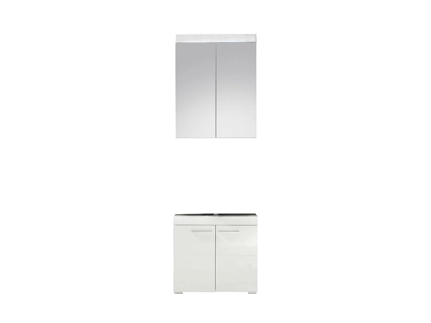 Ensemble salle de bain 2 pièces. mélaminé Blanc Brillant L - H - P : 60 - 190 - 34 cm