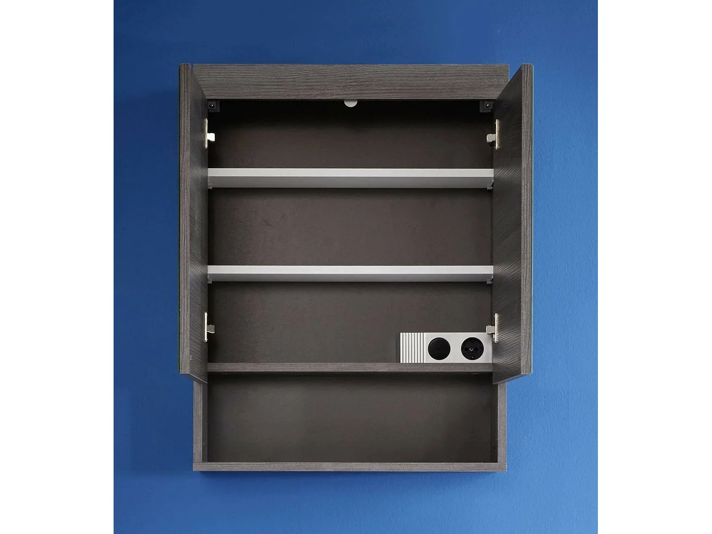 Ensemble de SDB - 4 meubles en mélaminé bois grisé, vasque non-incluse. L-H-P : 148 - 190 - 31 cm