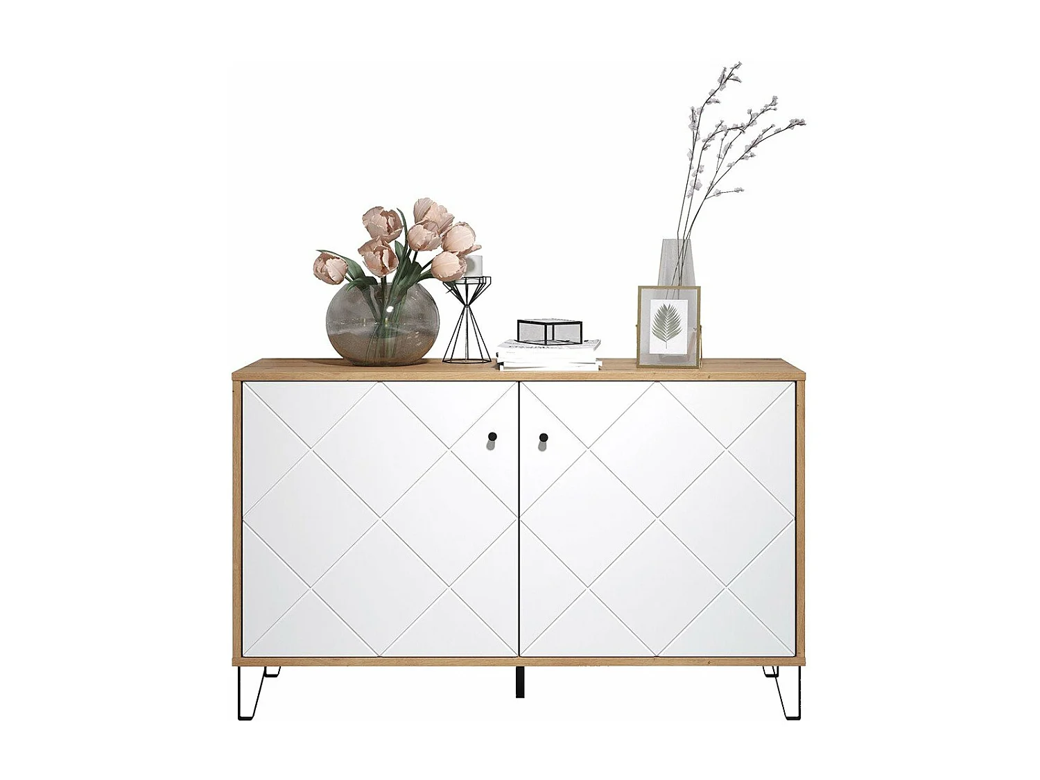 Buffet 2 puertas decoración roble artesanal L123 cm - Touch