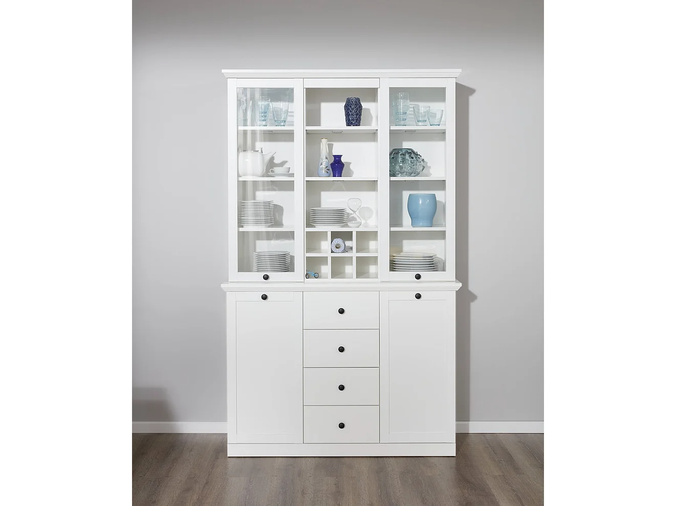 Vitrine blanche style campagnard moderne Valex 120cm