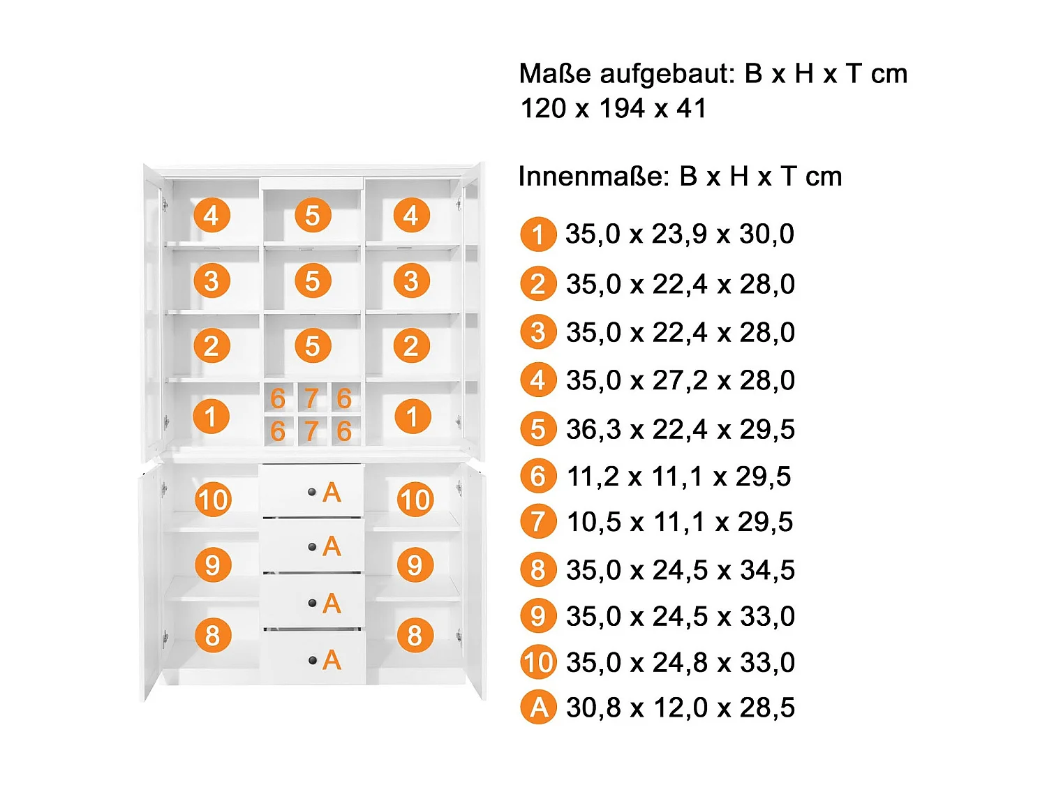 Vitrine blanche style campagnard moderne Valex 120cm