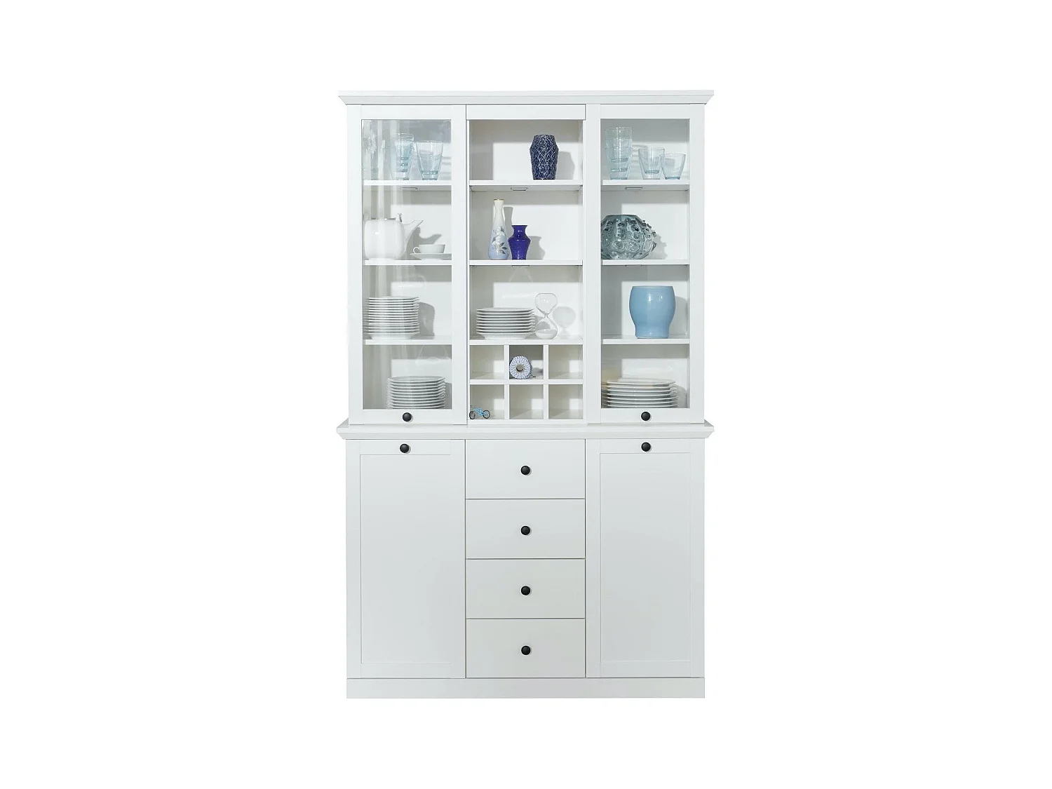 Vitrine blanche style campagnard moderne Valex 120cm