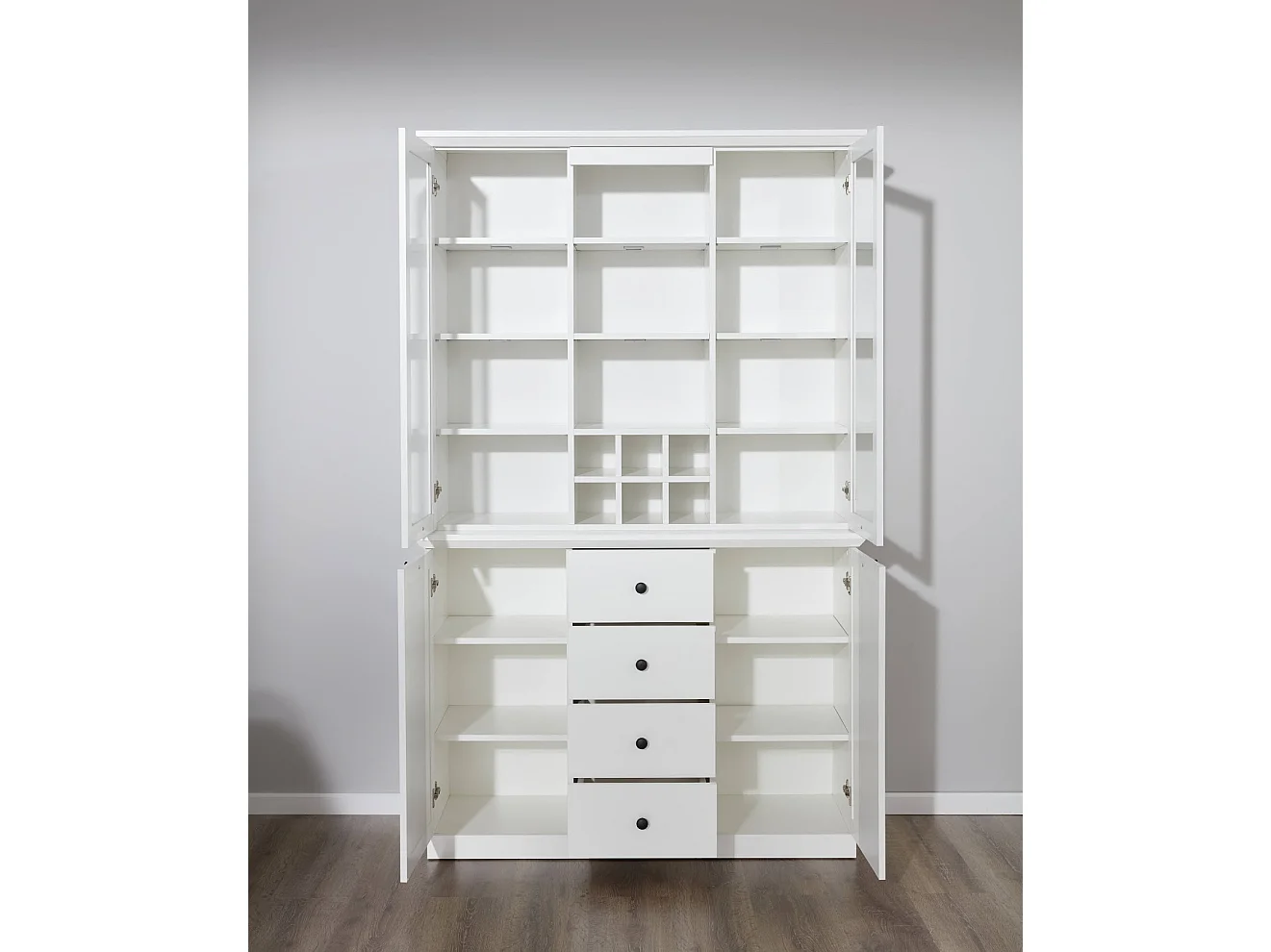 Vitrine blanche style campagnard moderne Valex 120cm