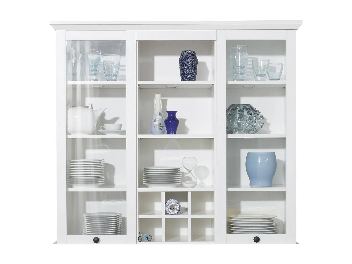 Vitrine blanche style campagnard moderne Valex 120cm