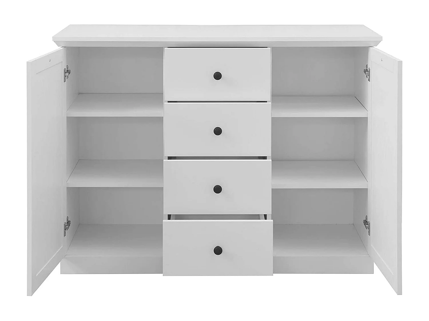 Commode 2 portes 4 tiroirs blanc mat Valex