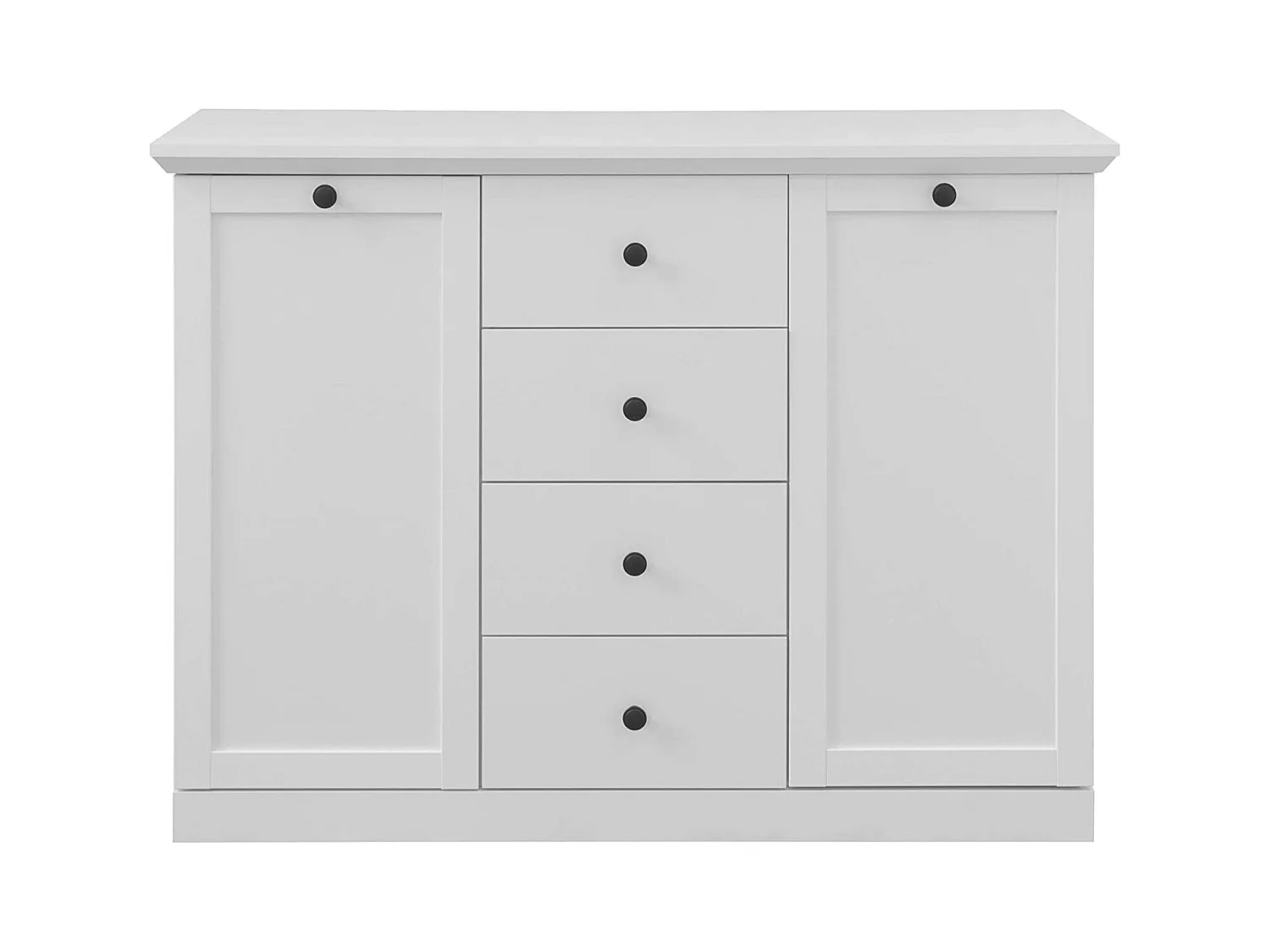 Commode 2 portes 4 tiroirs blanc mat Valex