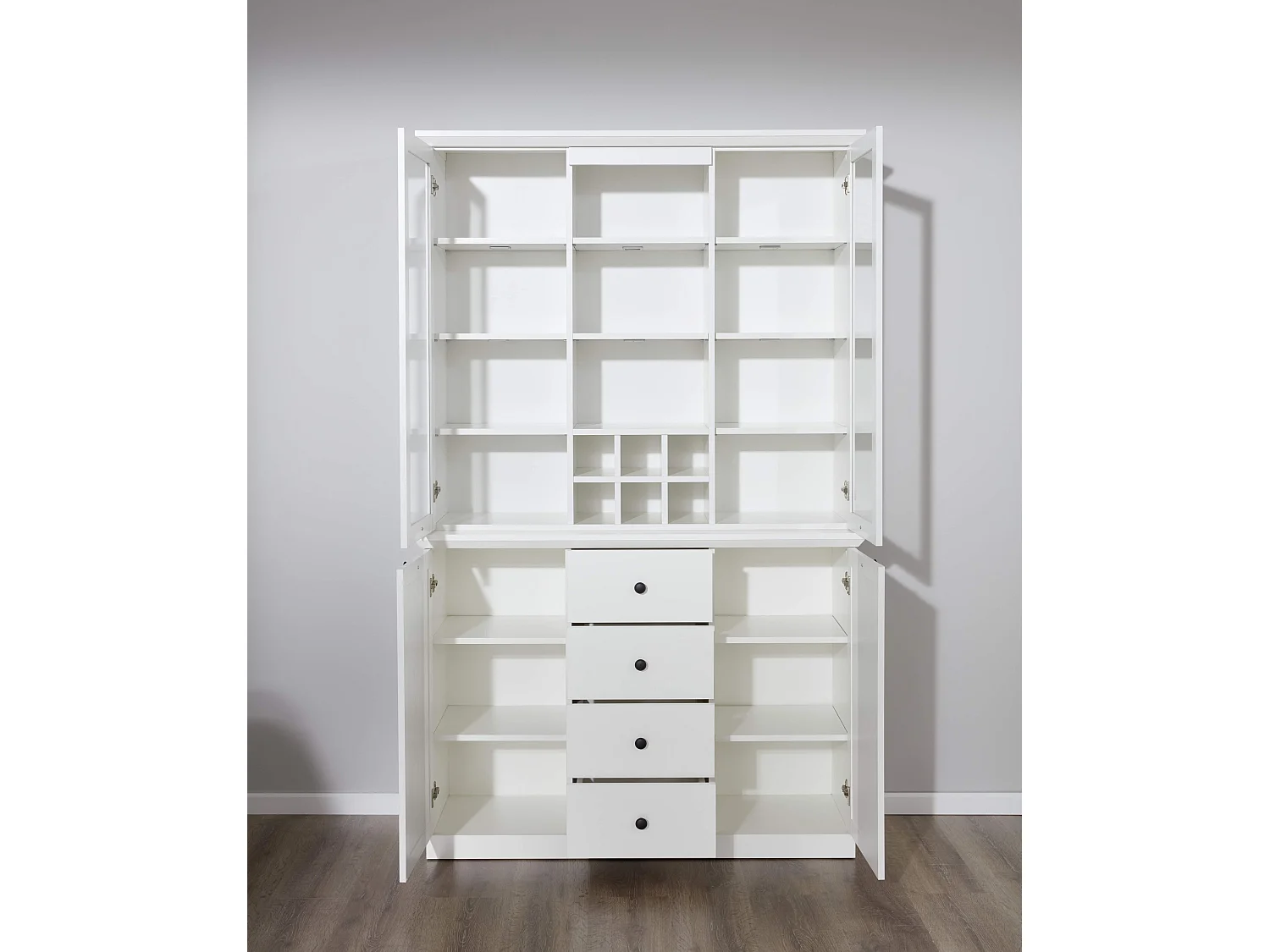 Meuble salon/séjour mélaminé. Ensemble 2 meubles buffet. L - H - P : 120 - 194 - 41 cm