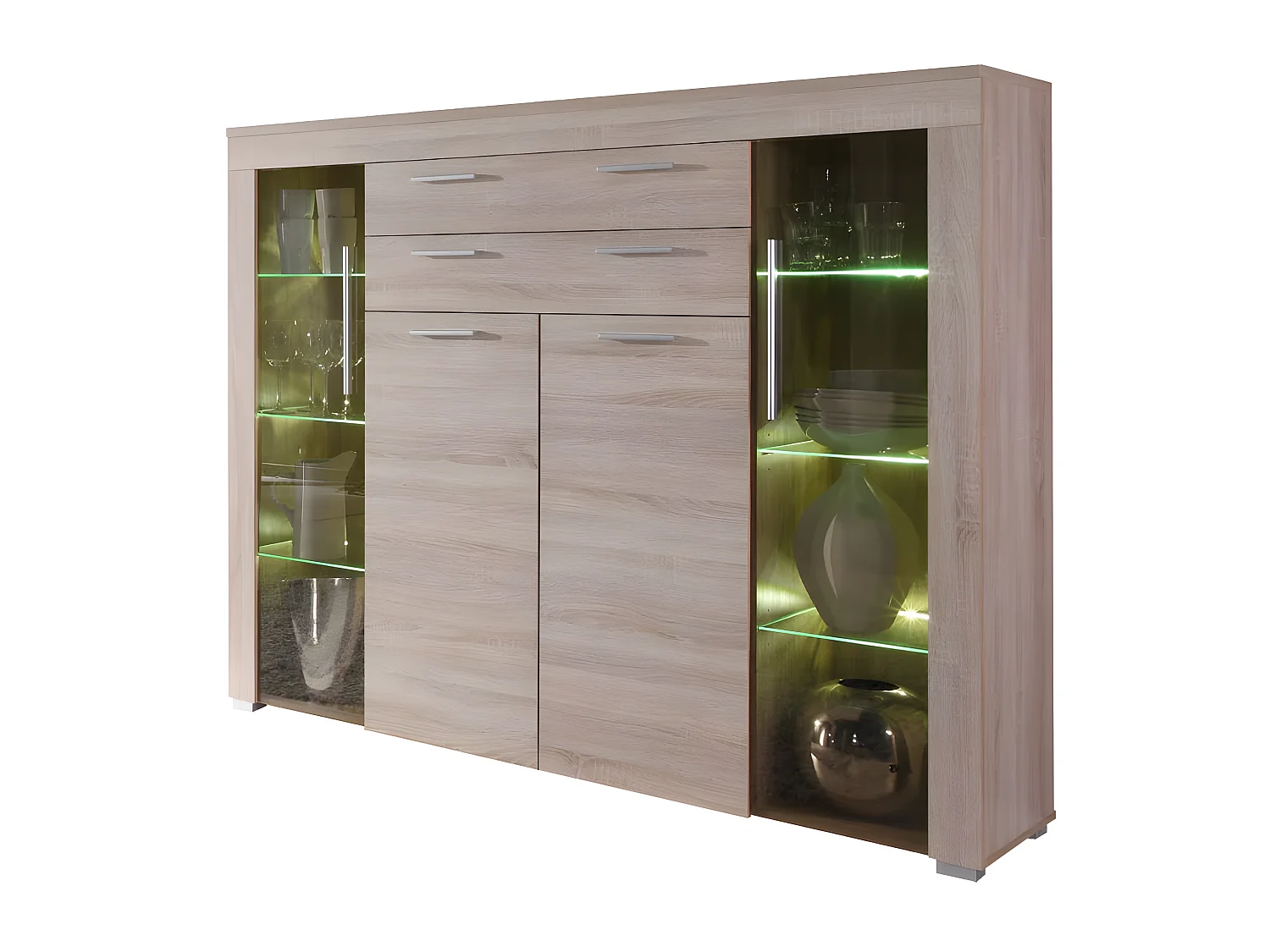 Buffet - Mélaminé - Naturel - 160 - 137 - 41 cm