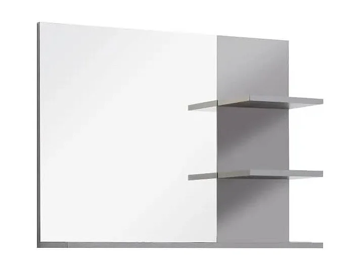 Miroir murale avec étagères mélaminé anthracite Cali
