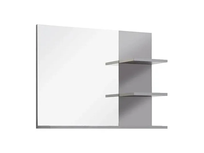 Miroir murale avec étagères mélaminé anthracite Cali