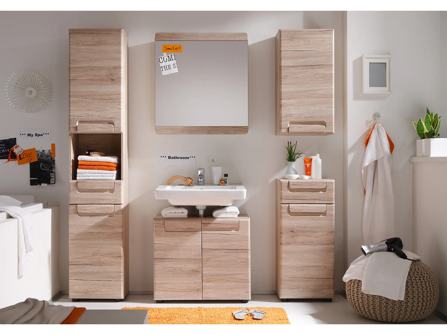 Espejo de pared San Remo Aurel roble 65 cm