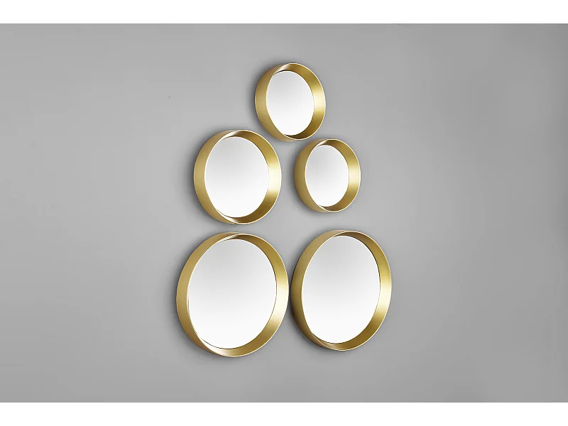 Vivien - 5 miroirs - Doré - 25x25 cm