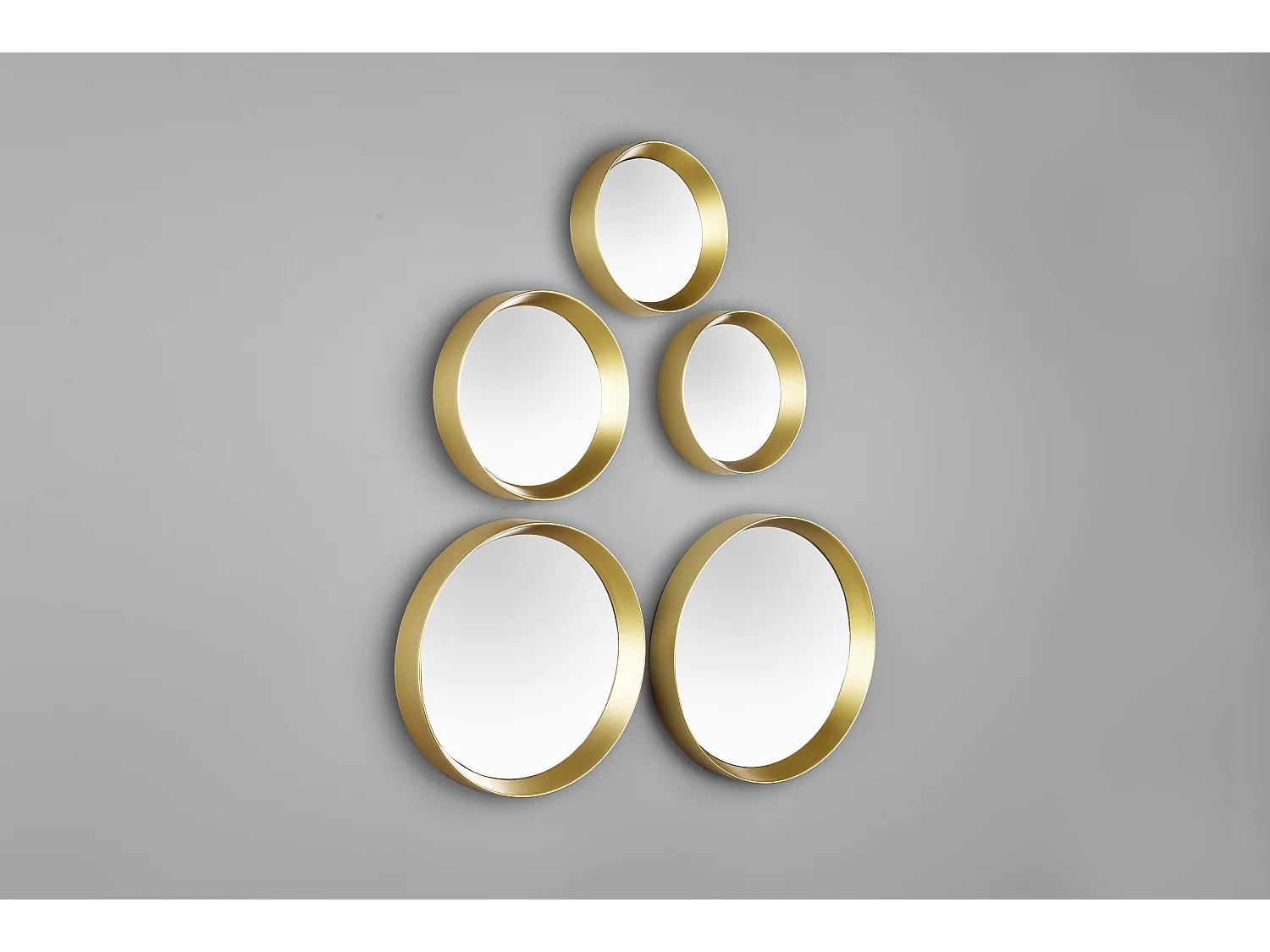 Vivien - 5 miroirs - Doré - 25x25 cm