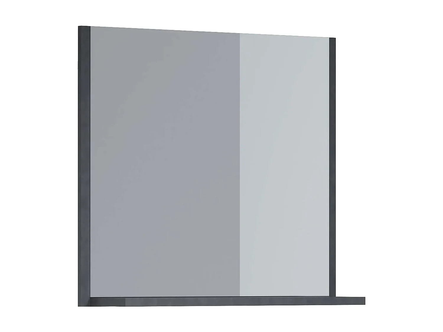 Miroir mural avec étagère mélaminé gris mat Yanis