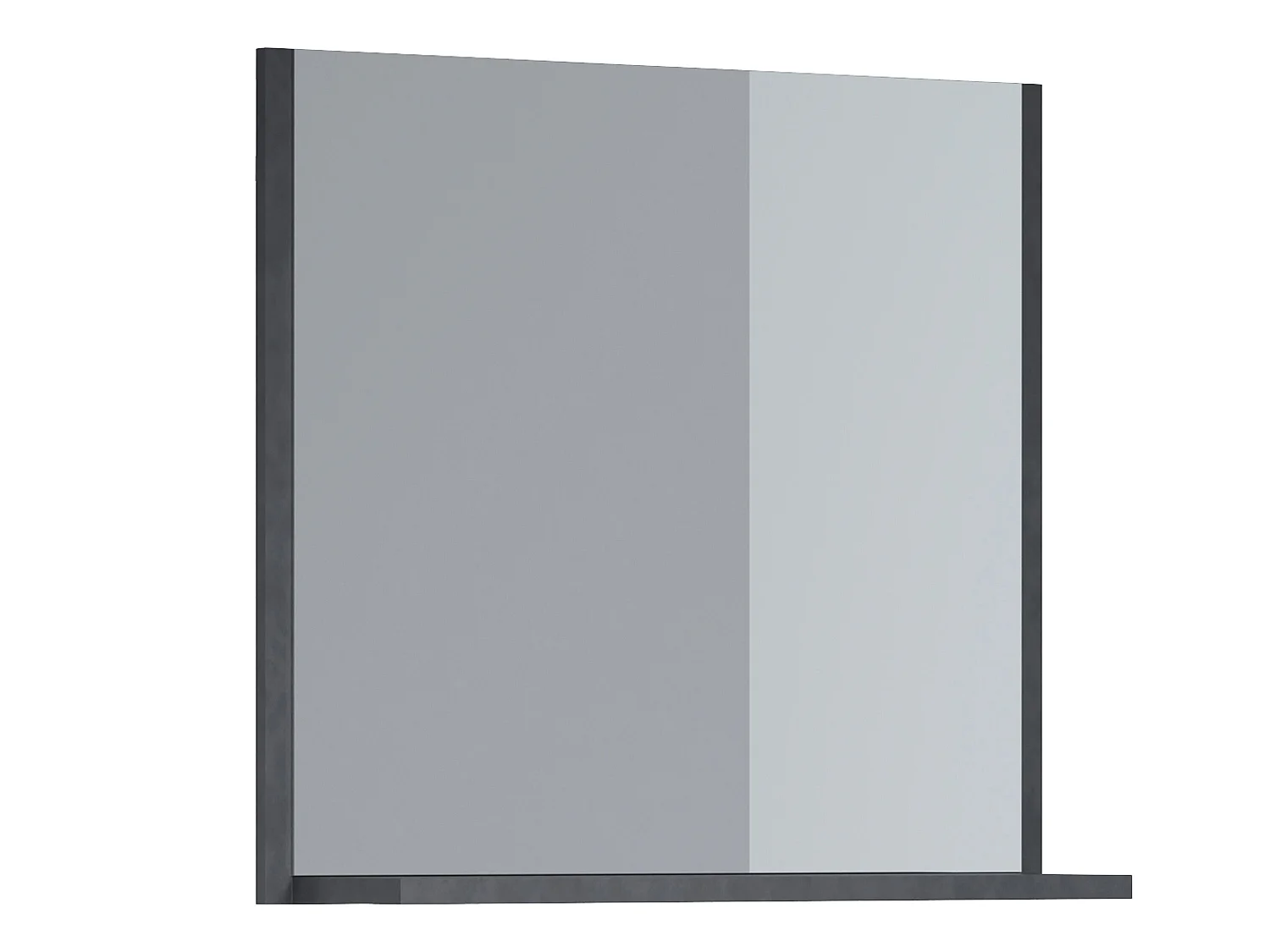Miroir mural avec étagère - Mélamine - Gris - 83 - 72 - 18 cm