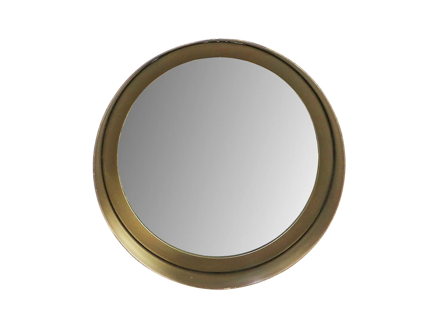 Fletcher - Miroir mural rond - Fer/verre - Doré antique - 20 x 20 x 7 cm