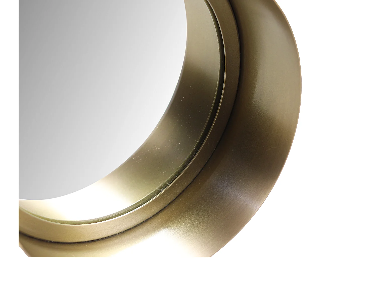 Fletcher - Miroir mural rond - Fer/verre - Doré antique - 20 x 20 x 7 cm