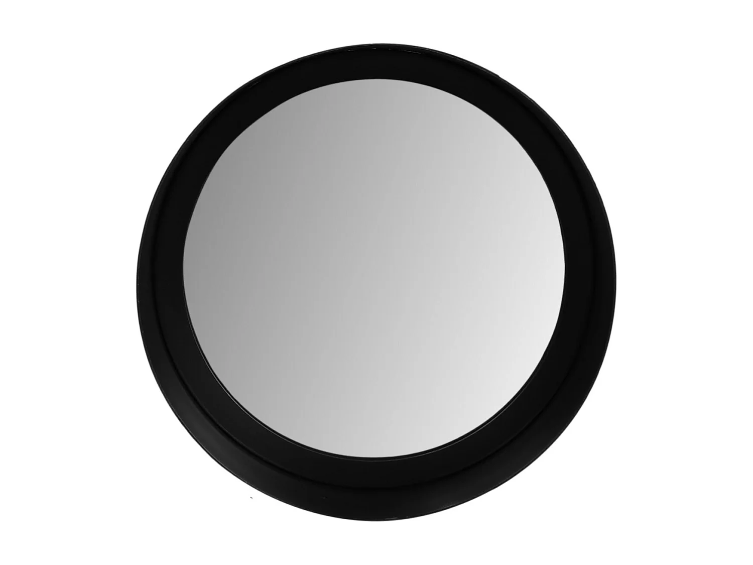 Fletcher - Miroir mural rond - Fer/verre - Noir - 20 x 20 x 7 cm