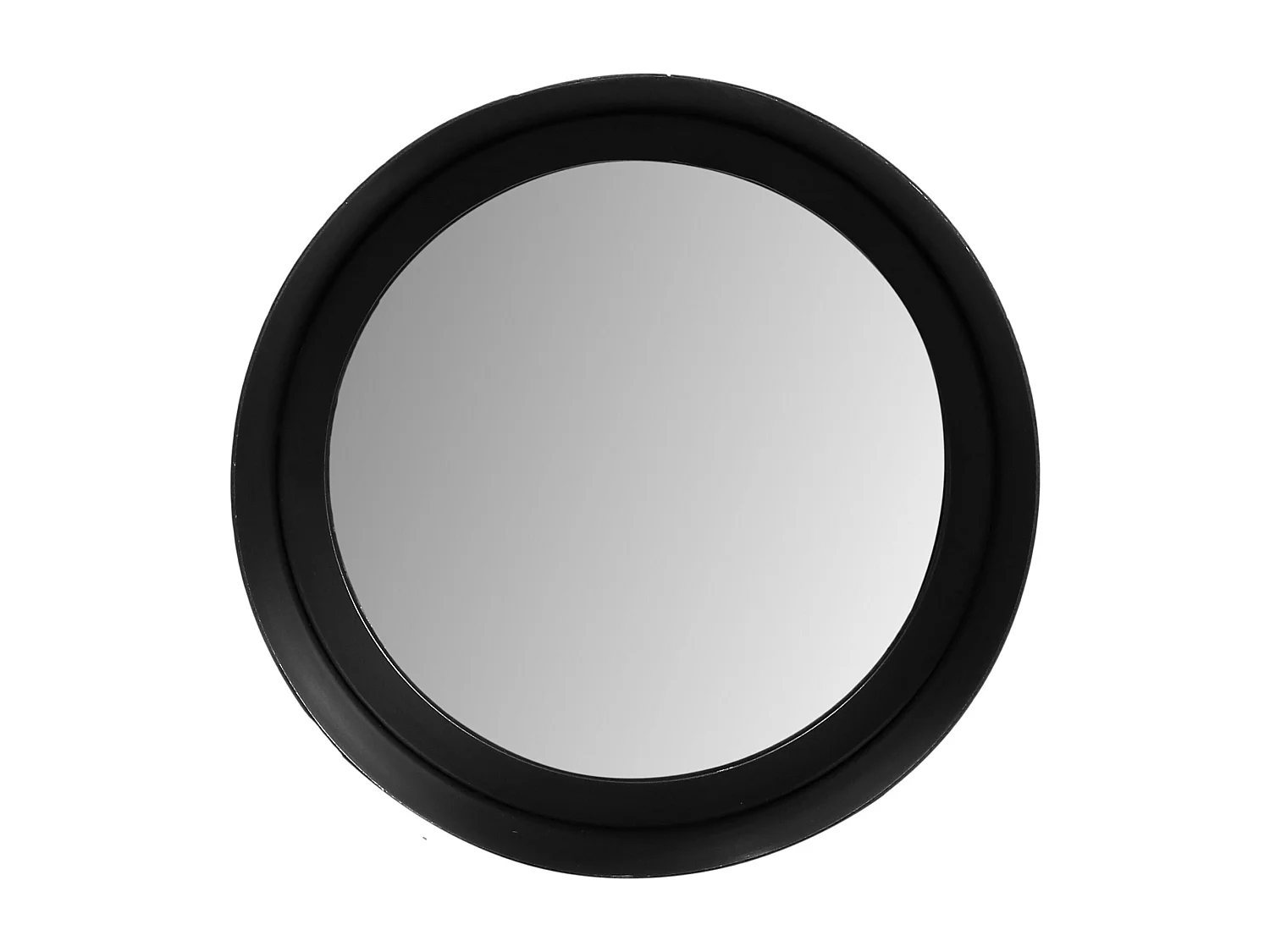 Fletcher - Miroir mural rond - Fer/verre - Noir - 20 x 20 x 7 cm