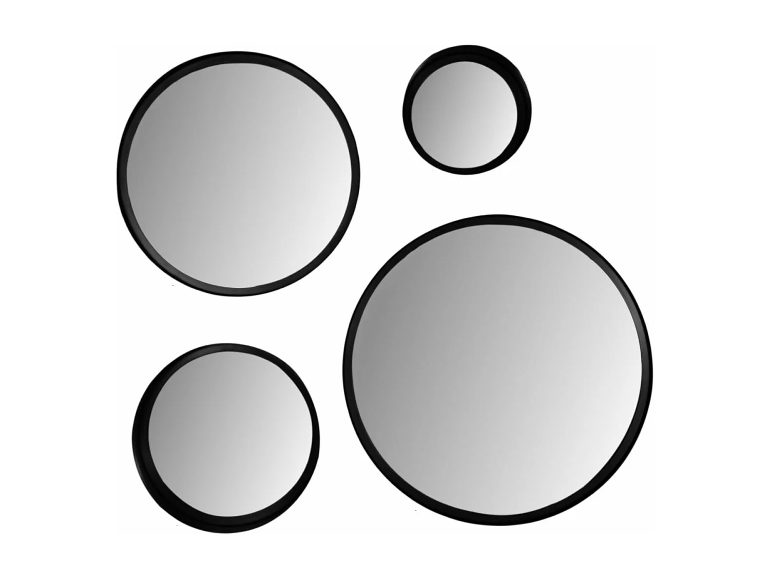 Fletcher - Miroir mural rond - Fer/verre - Noir - 20 x 20 x 7 cm