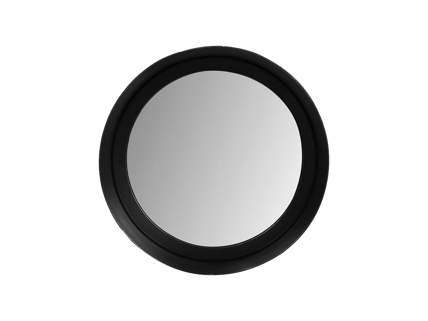 Fletcher - Miroir mural rond - Fer/verre - Noir - 20 x 20 x 7 cm