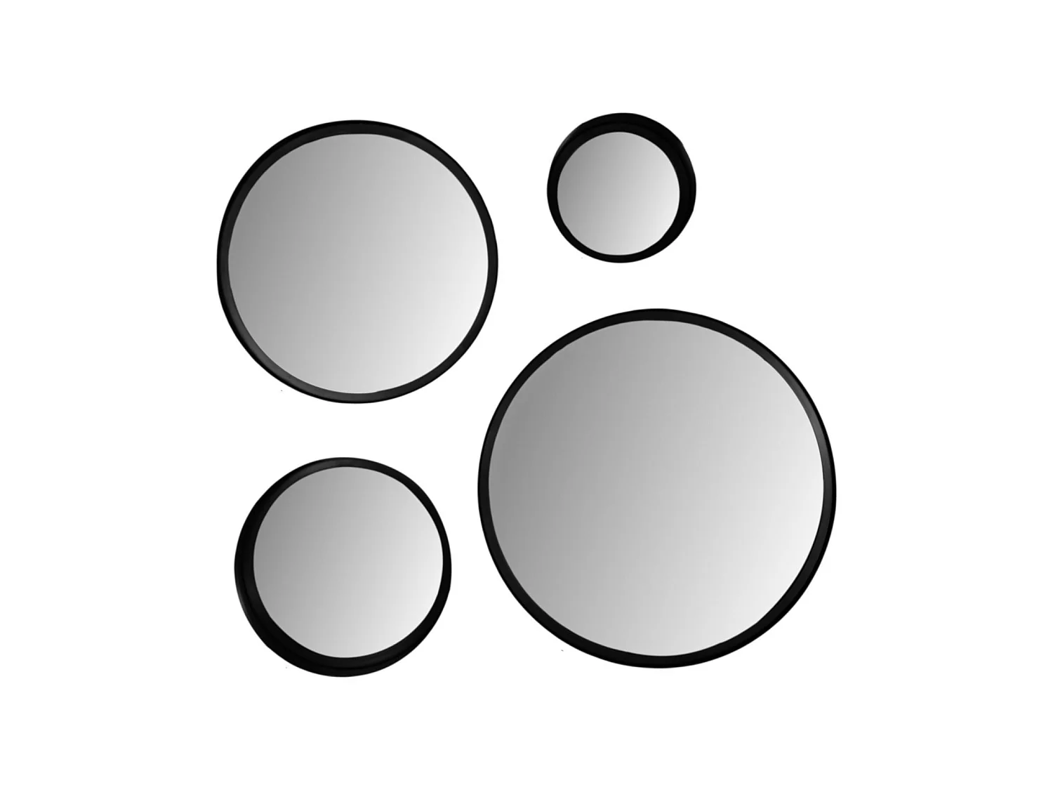 Fletcher - Miroir mural rond - Fer/verre - Noir - 20 x 20 x 7 cm