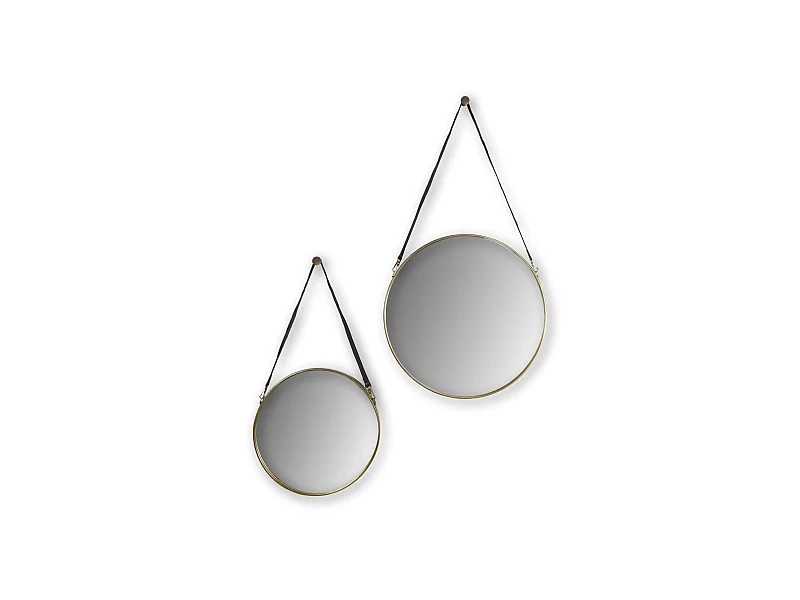 Miroir mural rond encadré ø60 - Antique Or-noir 63*3,5*95