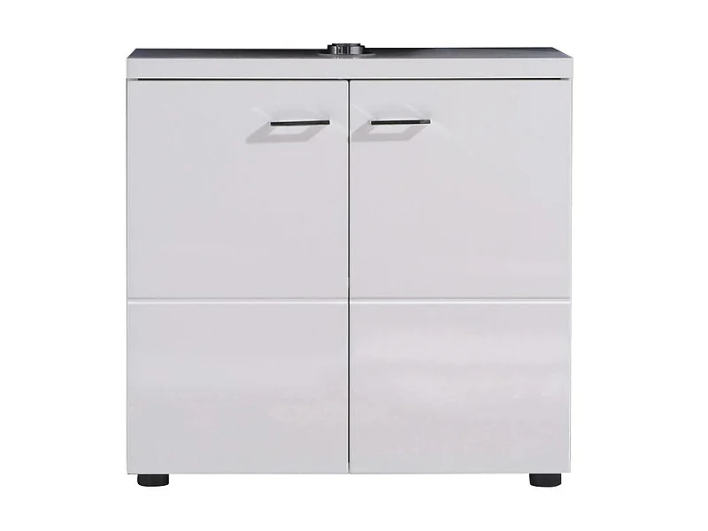 Meuble de salle de bain. Meuble sous vasque en mélaminé de couleur blanc .L-H-P : 65 - 63 - 35 cm