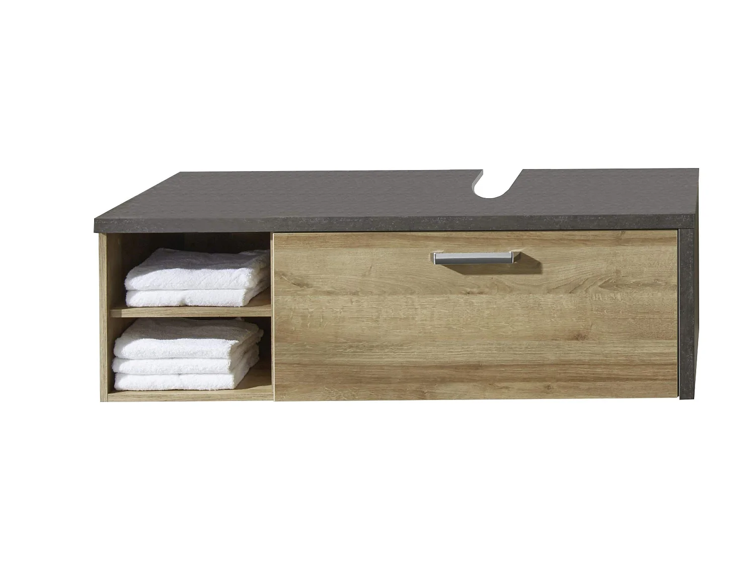 Meuble salle de bain mélaminé. Meuble sous vasque. L - H - P : 123 - 39 - 53 cm