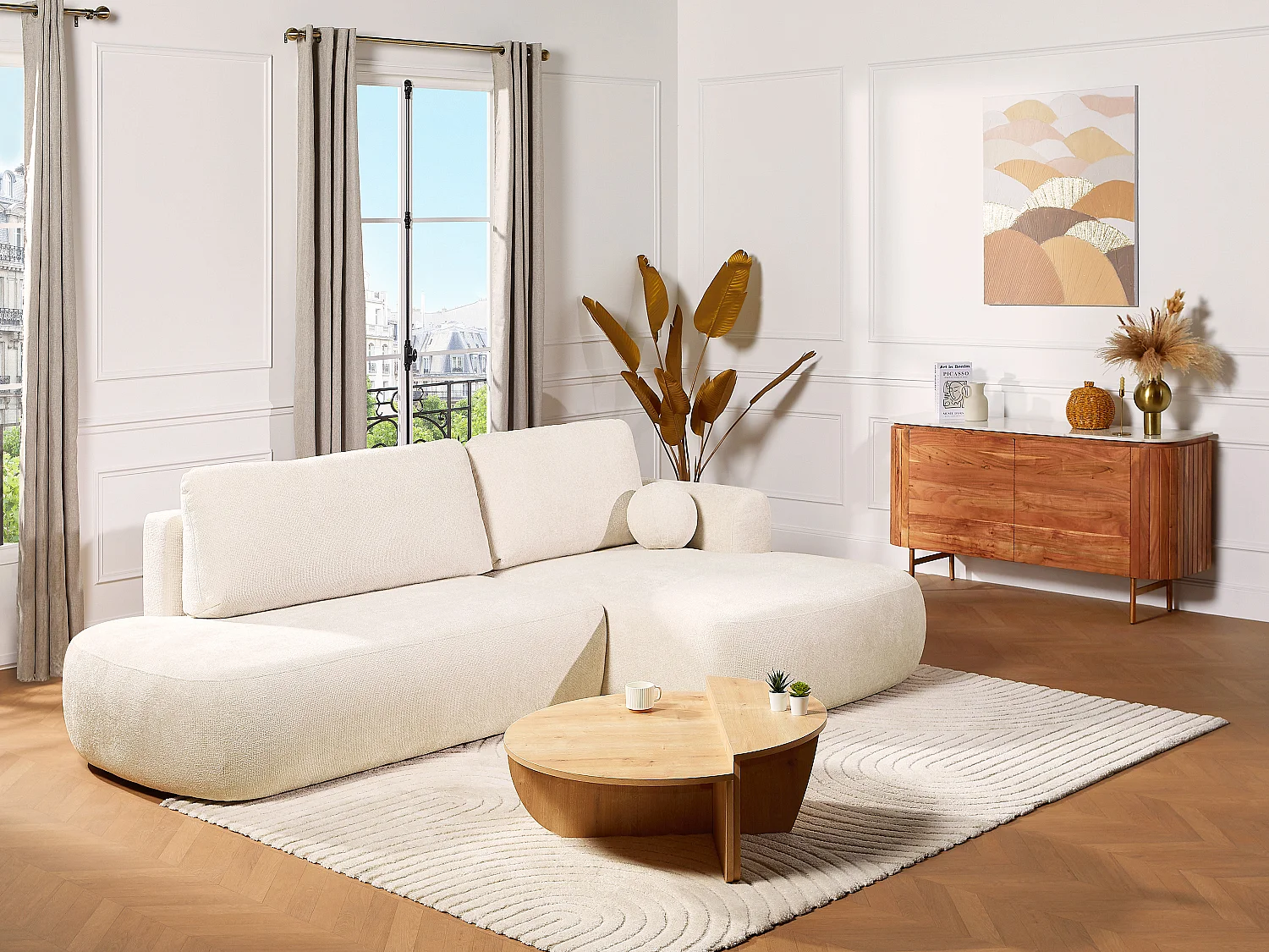 Lot de 2 tables basses - Naturel clair - ALOEVA