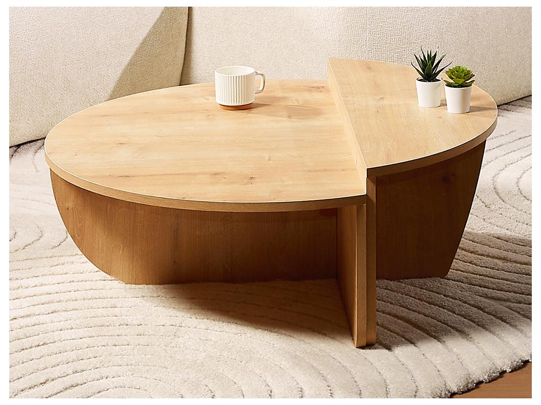 Lot de 2 tables basses - Naturel clair - ALOEVA
