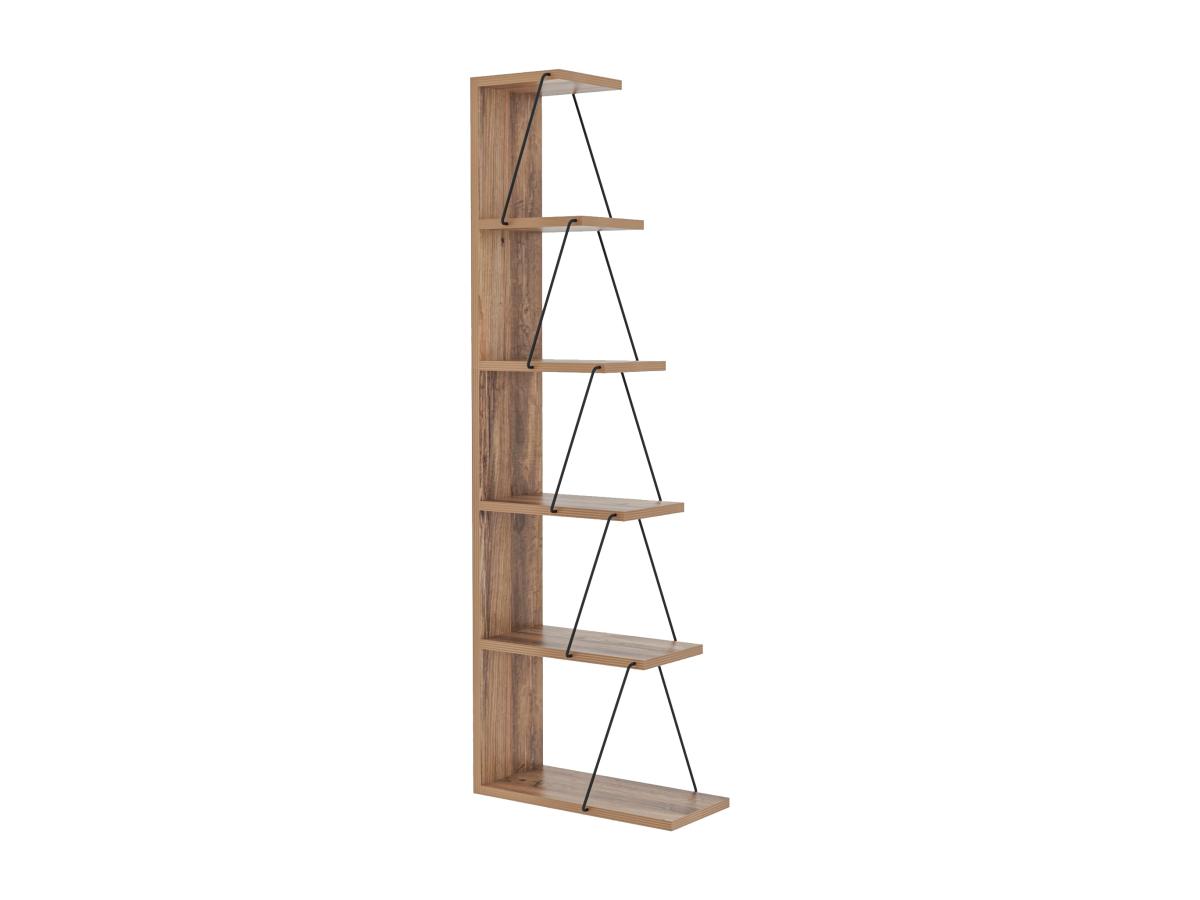 Bücherregal mit 5 Regalböden - Holzfarben & Schwarz - DELORY günstig online kaufen