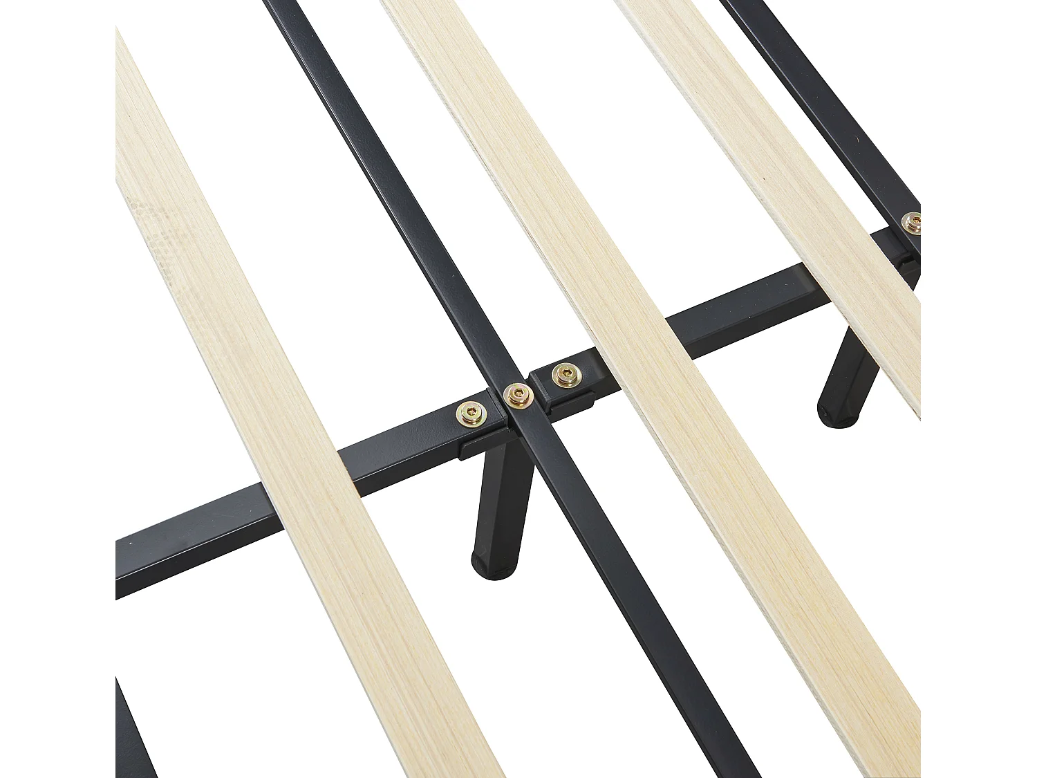 Samtgepolstertes Bett mit LED – 140 x 200 cm – Beige