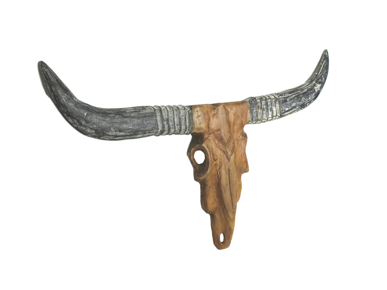 Décoration murale Buffalo Head - Teck naturel 70-80*6-8*50-60