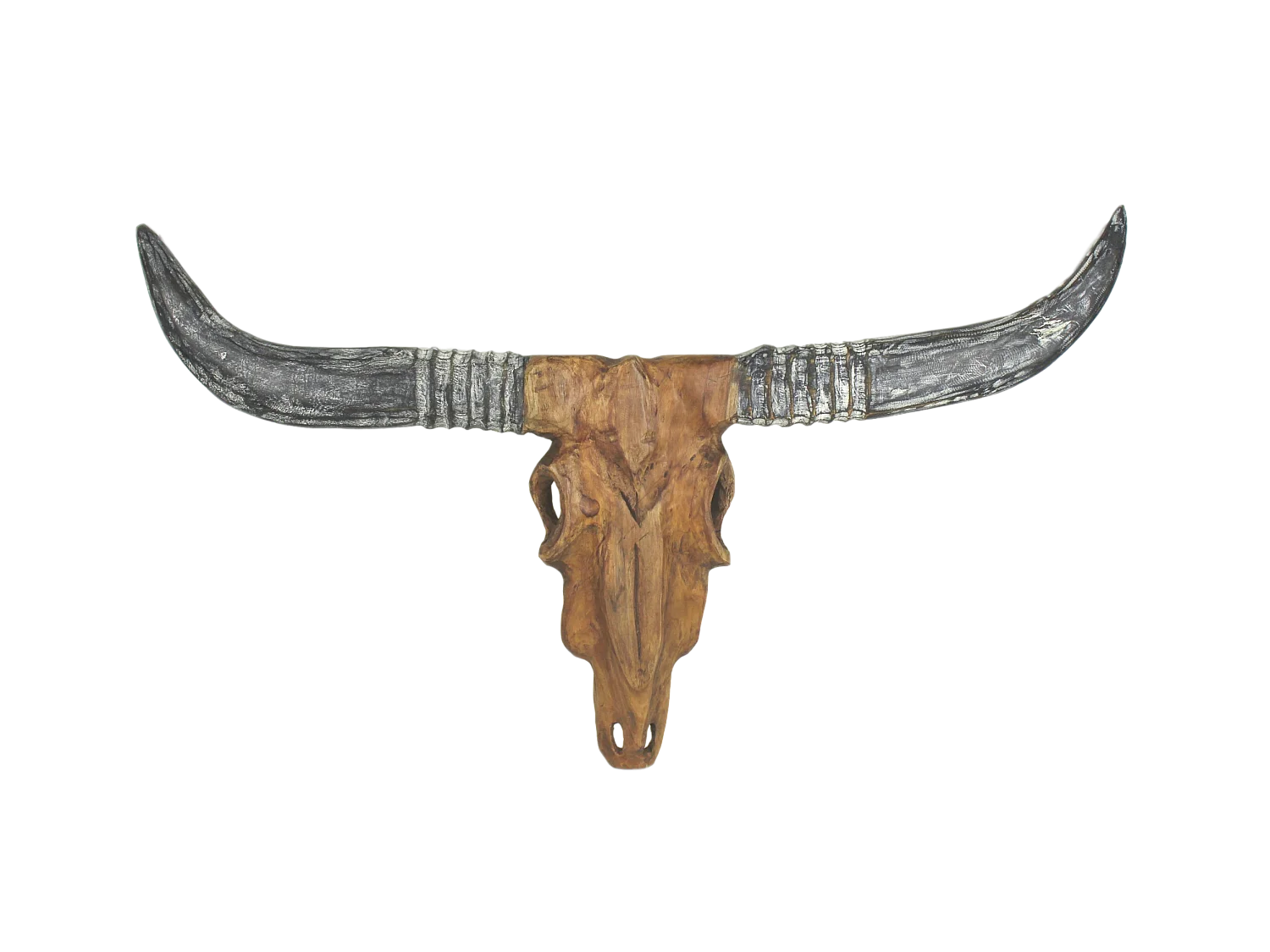 Décoration murale Buffalo Head - Teck naturel 70-80*6-8*50-60