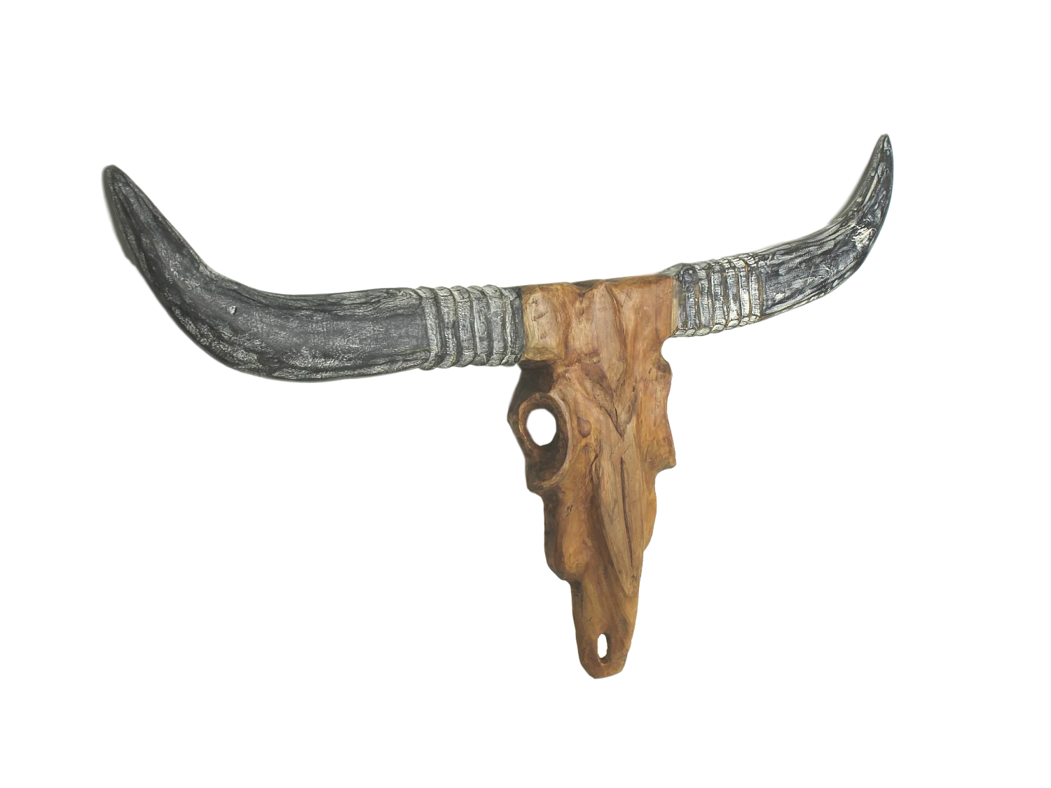 Décoration murale Buffalo Head - Teck naturel 70-80*6-8*50-60