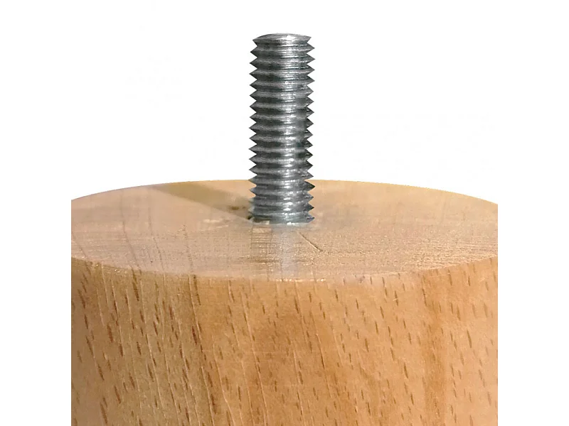 Lot de 4 pieds de meuble 3x6 rond en bois de hêtre - PIEDS DE LIT