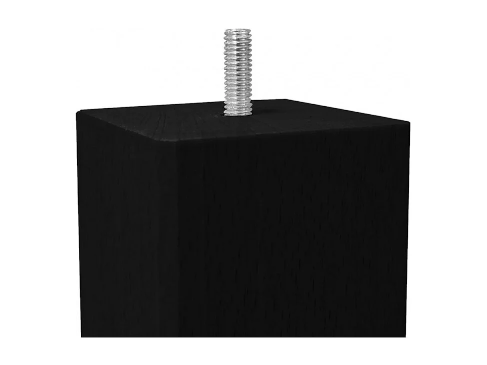 Lot de 4 pieds de meuble noir 15x7 carré bois de hêtre - PIEDS DE LIT