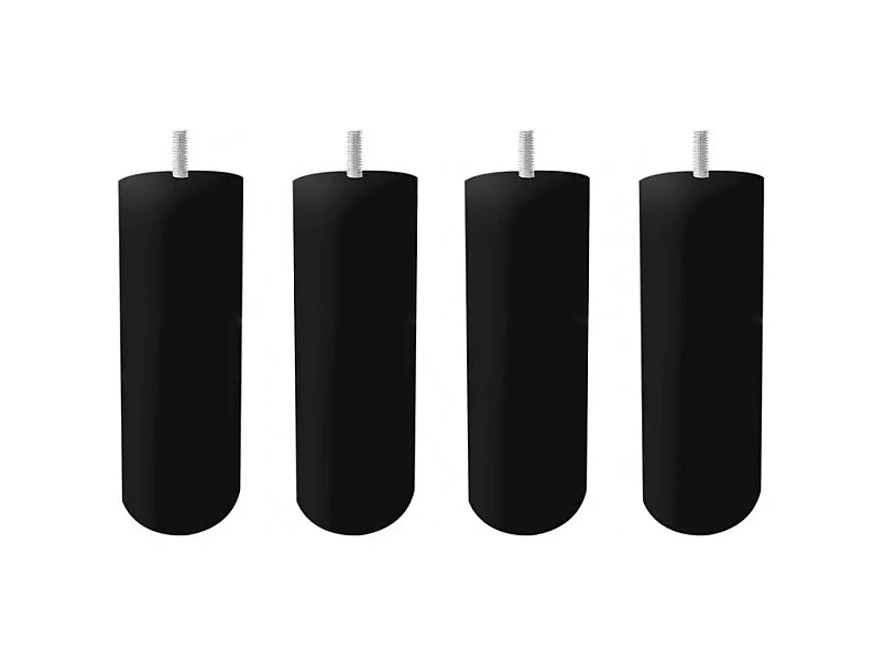 Lot de 4 pieds de meuble noir 20x6 rond bois de hêtre - PIEDS DE LIT
