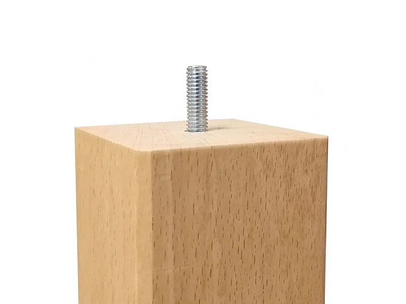 Lot de 4 pieds de meuble 15x6 carré en bois de hêtre - PIEDS DE LIT