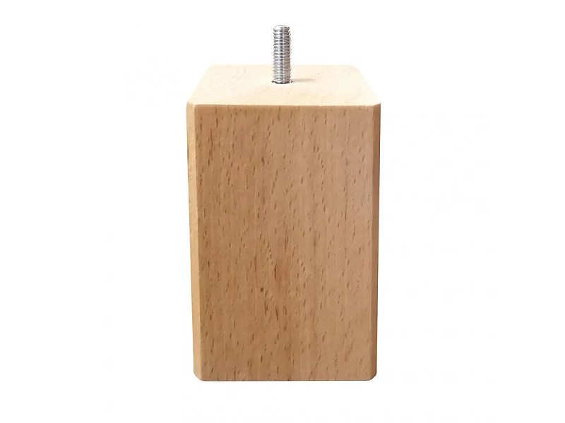 Lot de 4 pieds de meuble 15x6 carré en bois de hêtre - PIEDS DE LIT
