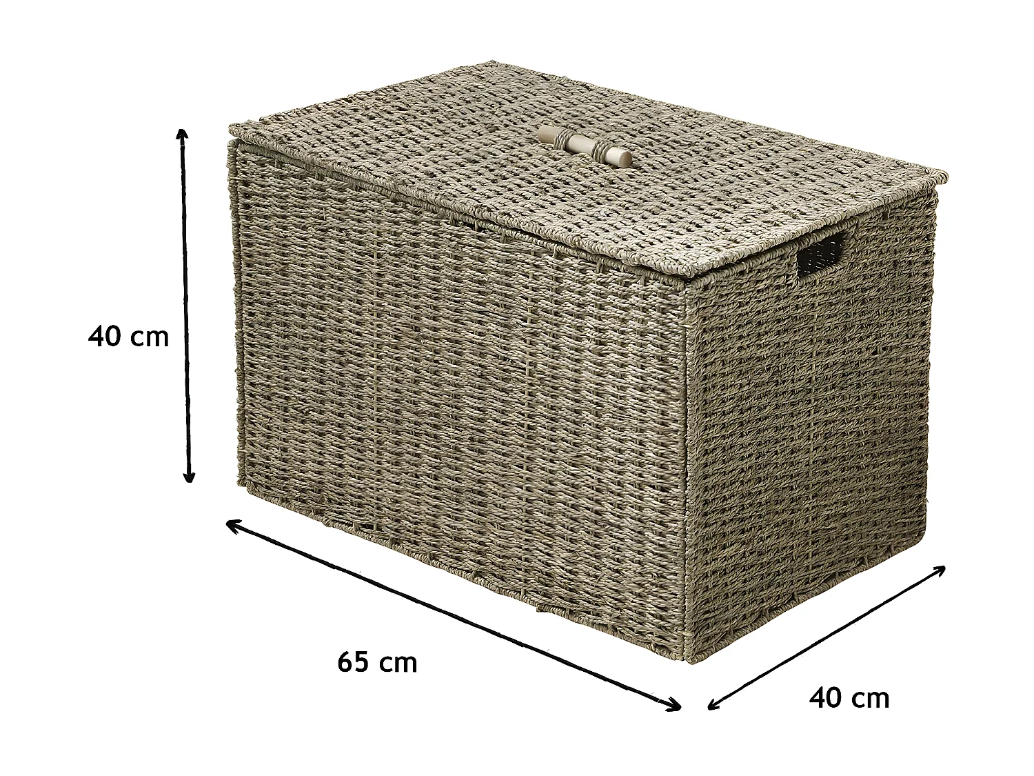 Baule pieghevole in giunco marittimo con coperchio