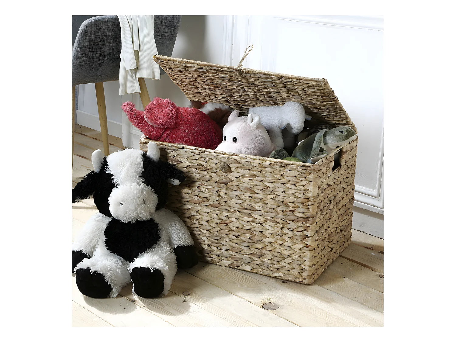 Wasserhyazinthen-Truhe mit Deckel - L50 x H33 cm